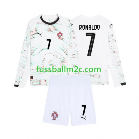 Fußballtrikots Portugal Cristiano Ronaldo 7 Kinder Auswärts Trikotsatz 2025 Langarm